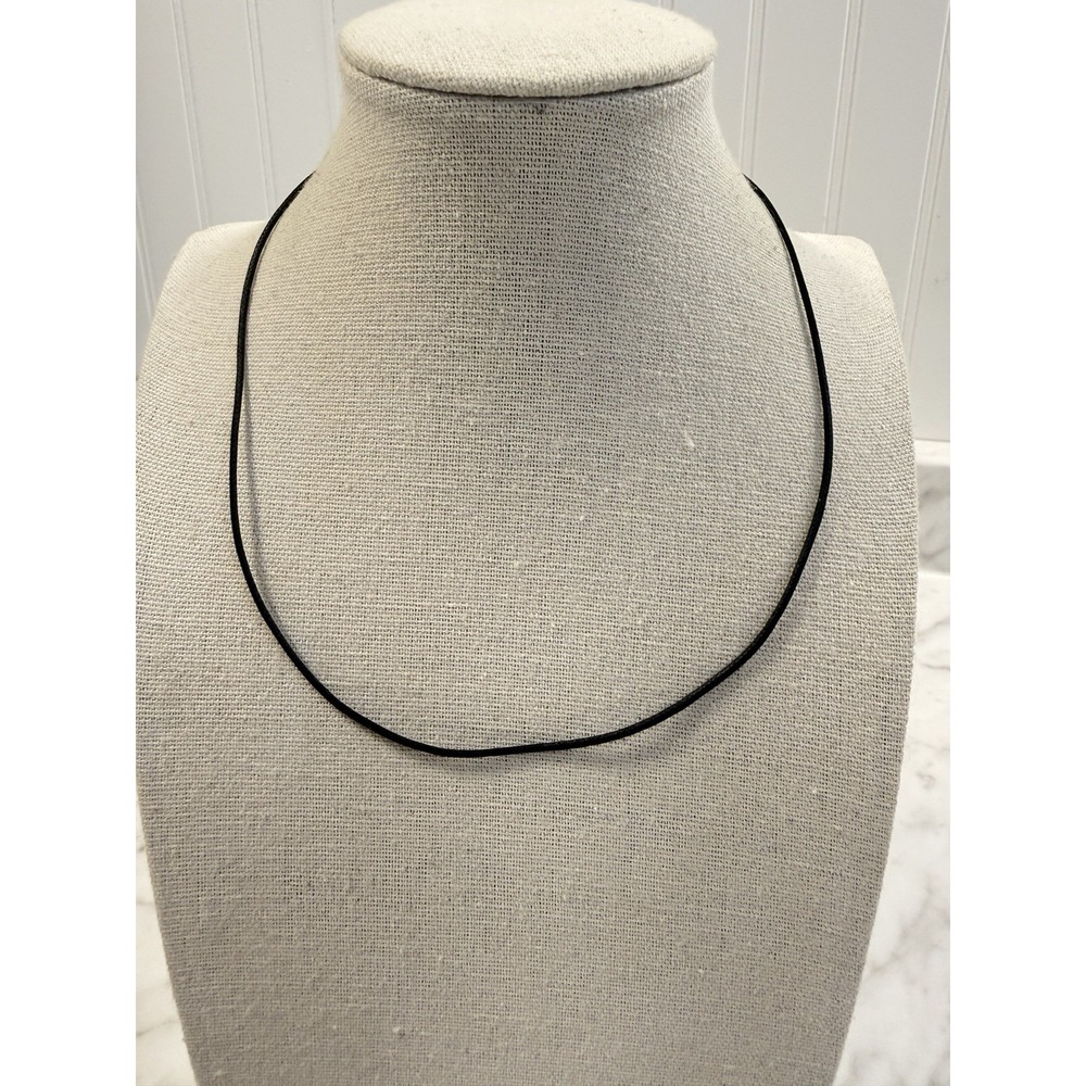 Swarovski Cotton Black Cord Swan Signed Necklace Add a Pendant 15-17" - Picture 4 of 5